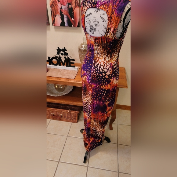 RUBY ROX || Slinky Vibrant Print Dress - Women's Size L - Picture 12 of 16